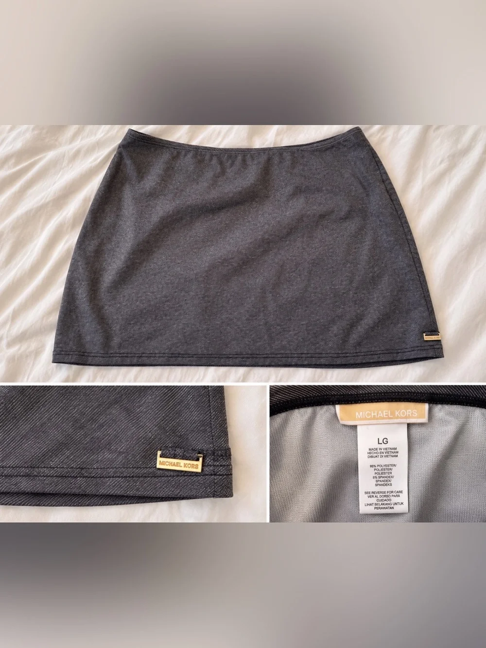 Michael Kors Women's Gray Knit Mini Skirt - Gray